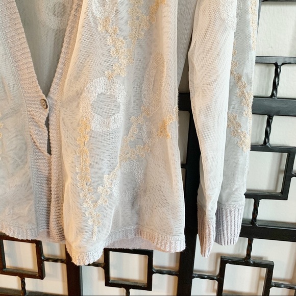 Nic + Zoe Sheer Embroidered Floral Lace Cardigan - Picture 2 of 9
